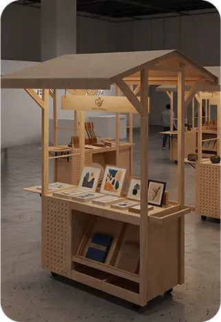 WOODEN DISPLAY CARTS